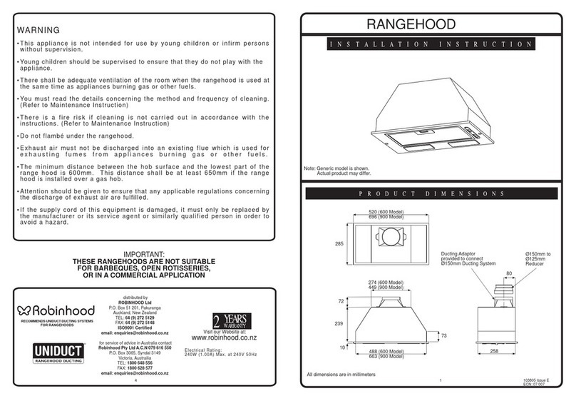 ROBINHOOD Rangehood Installation instruction
