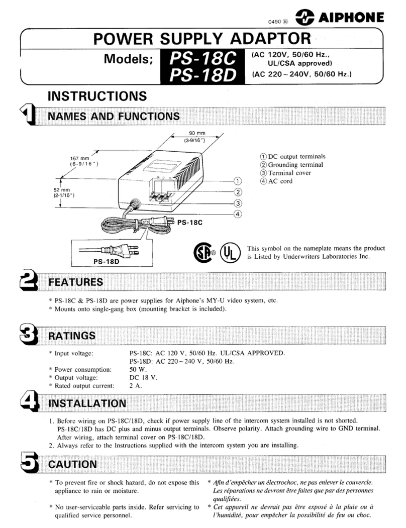 Aiphone PS-18C User manual