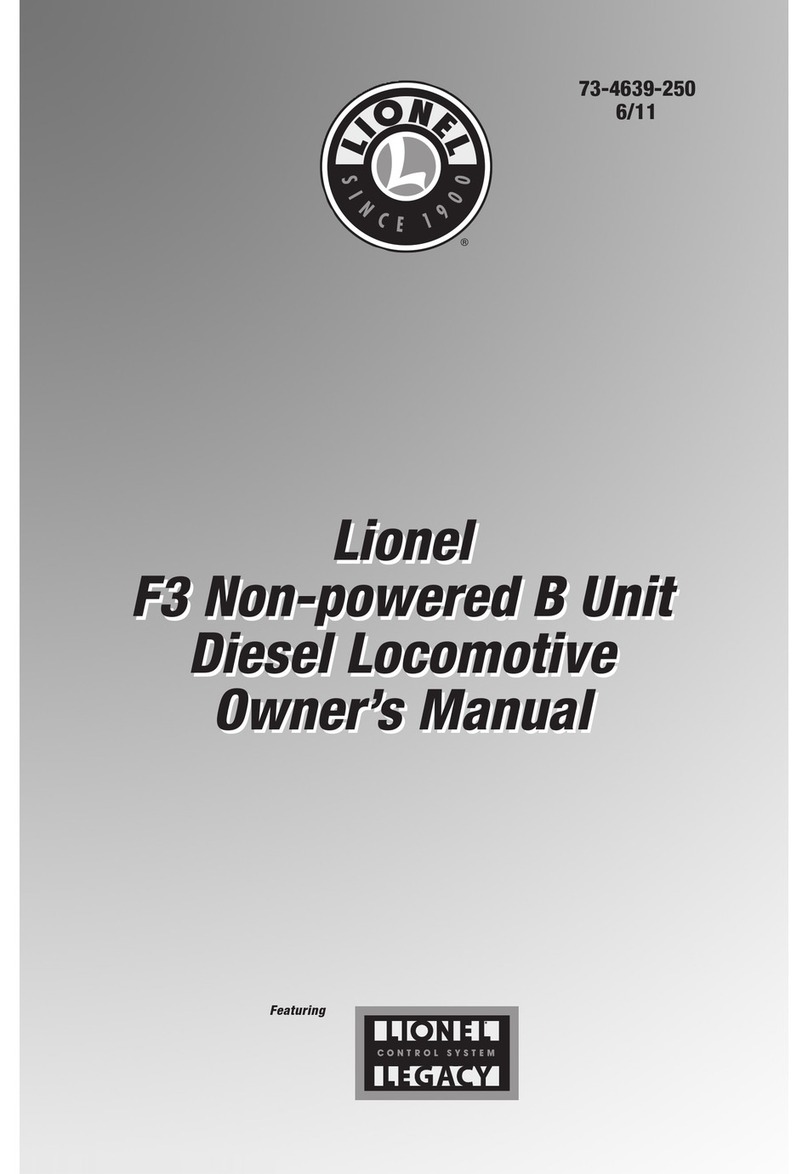 Lionel F3 Non-powered B Unit Diesel Locomotive User manual