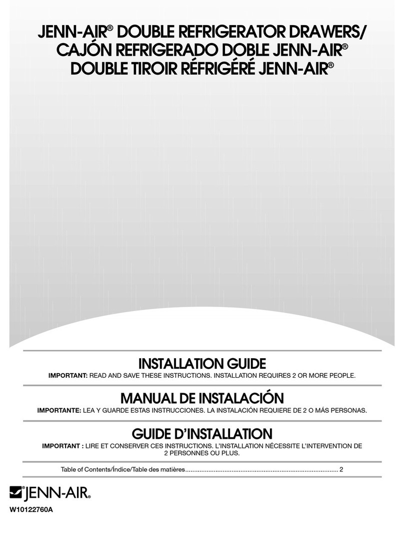Jenn-Air DOUBLE REFRIGERATOR DRAWERS installation guide