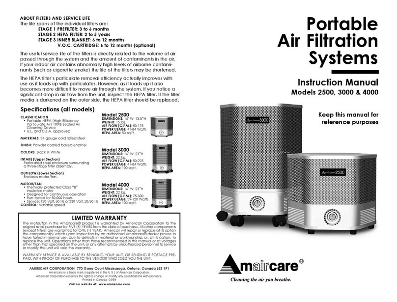 Amaircare 4000 instruction manual