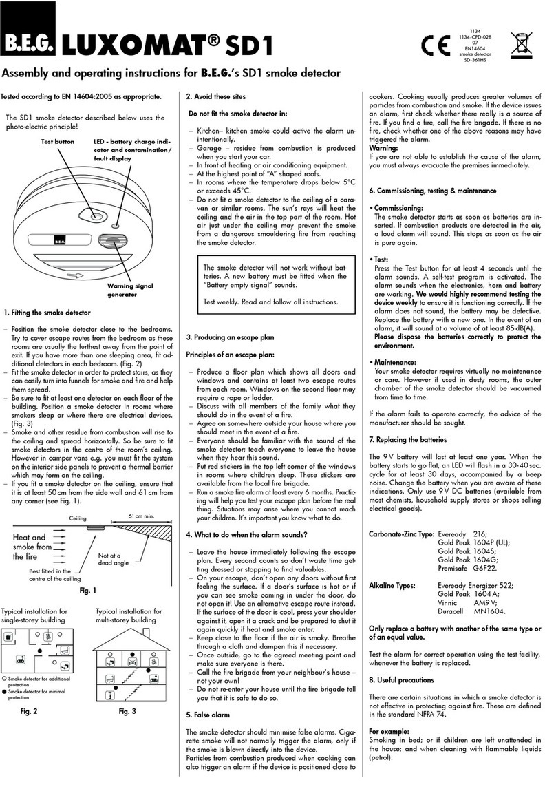 B.E.G. LUXOMAT SD1 operating instructions