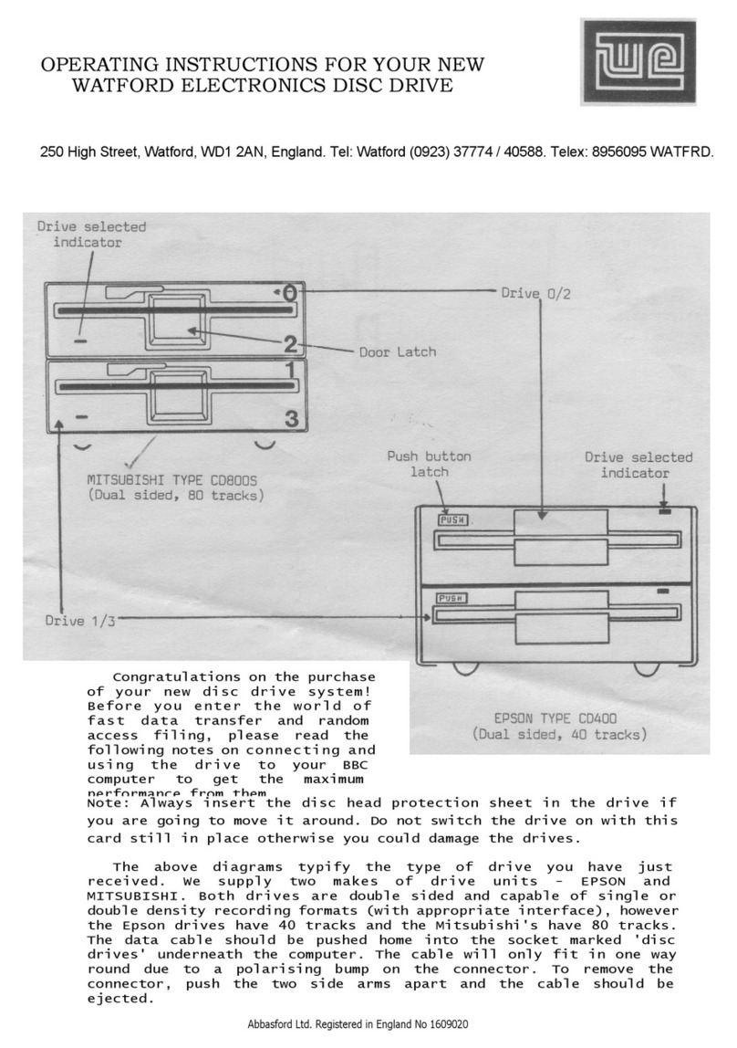 Watford ELECTRONICS DISC DRIVE operating instructions