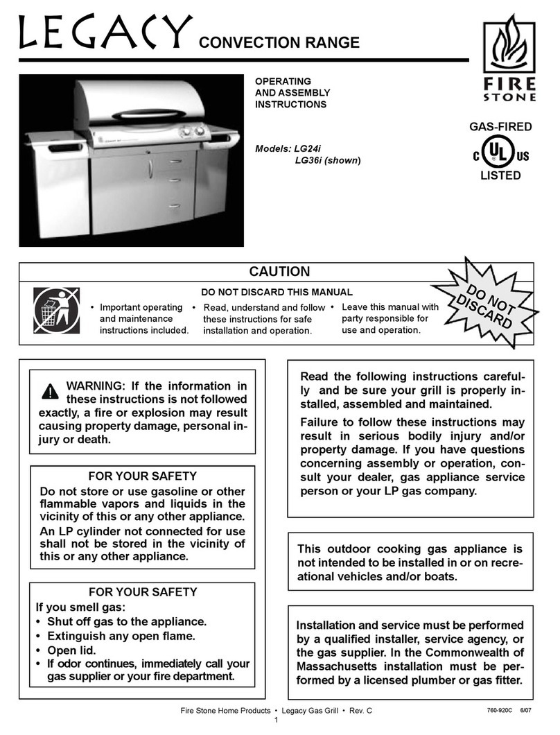 Firestone Legacy LG24i Operating and assembly instructions Firestone Legacy LG24i Operating and assembly instructions