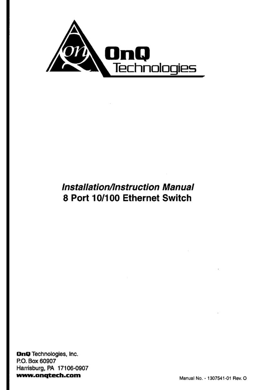 OnQ Technologies 8 Port 10/100 Ethernet Switch Installation instructions manual