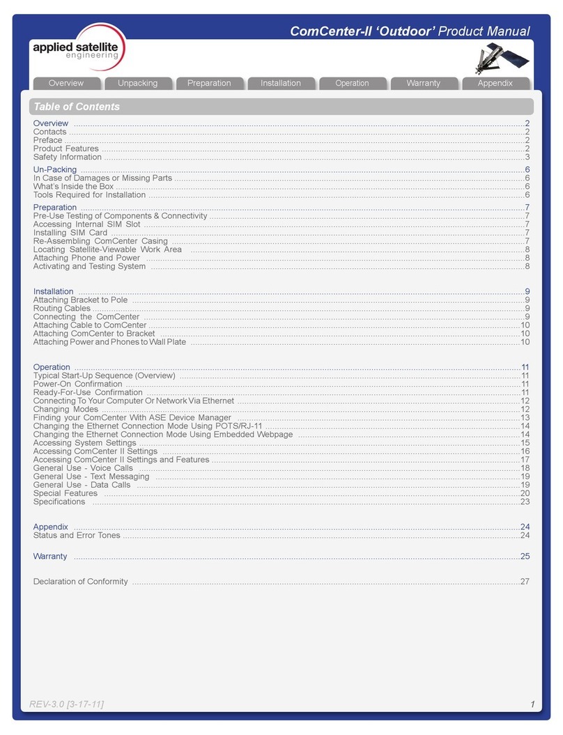 Applied Satellite Engineering ComCenter-II 'Outdoor' User manual