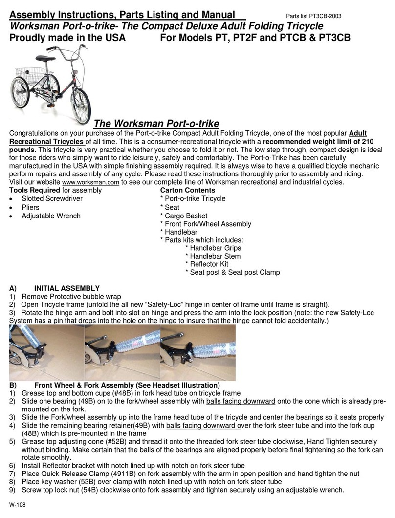 Worksman Port-o-trike PT User manual