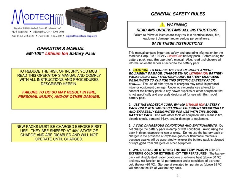 Modtech EM-100 Operator's manual