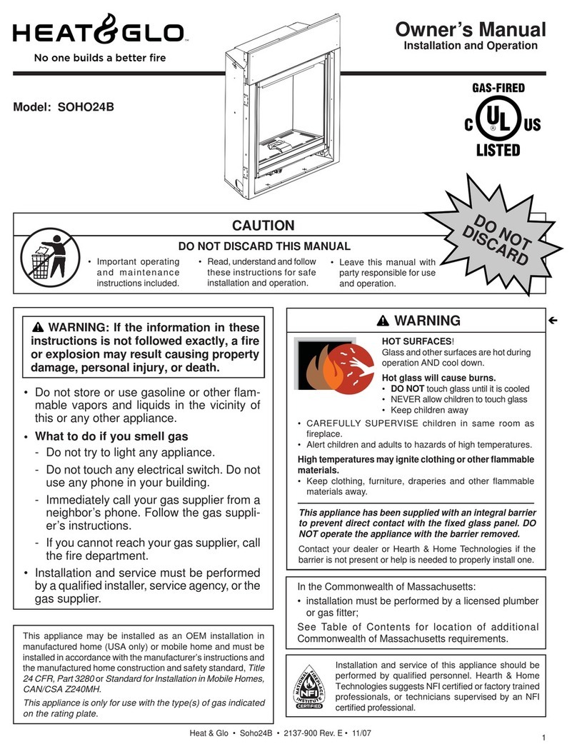 Heat & Glo SOHO24B User manual