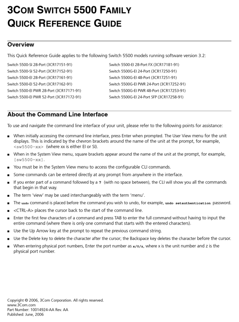 3Com Switch 5500G-EI PWR 48-Port Quick reference guide 3Com Switch 5500G-EI PWR 48-Port Quick reference guide