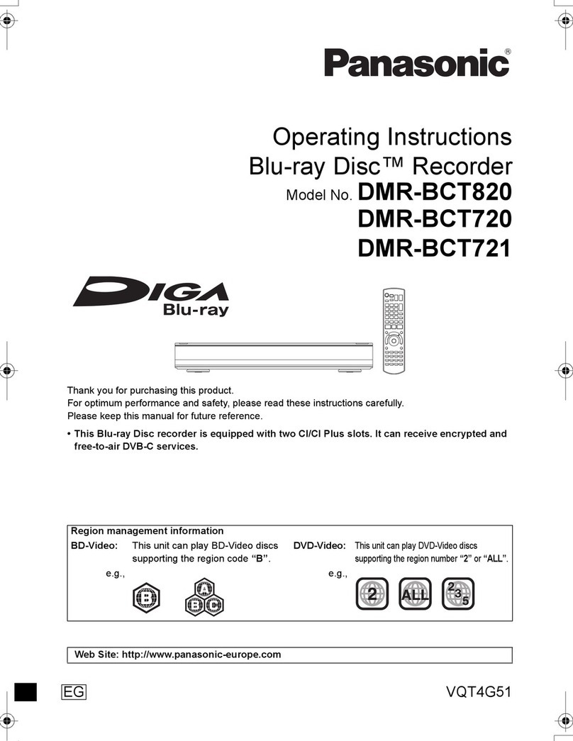 Panasonic Diga DMR-BCT820 User manual