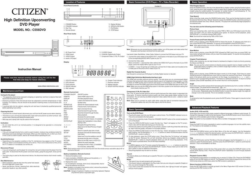 Citizen C556DVD instruction manual