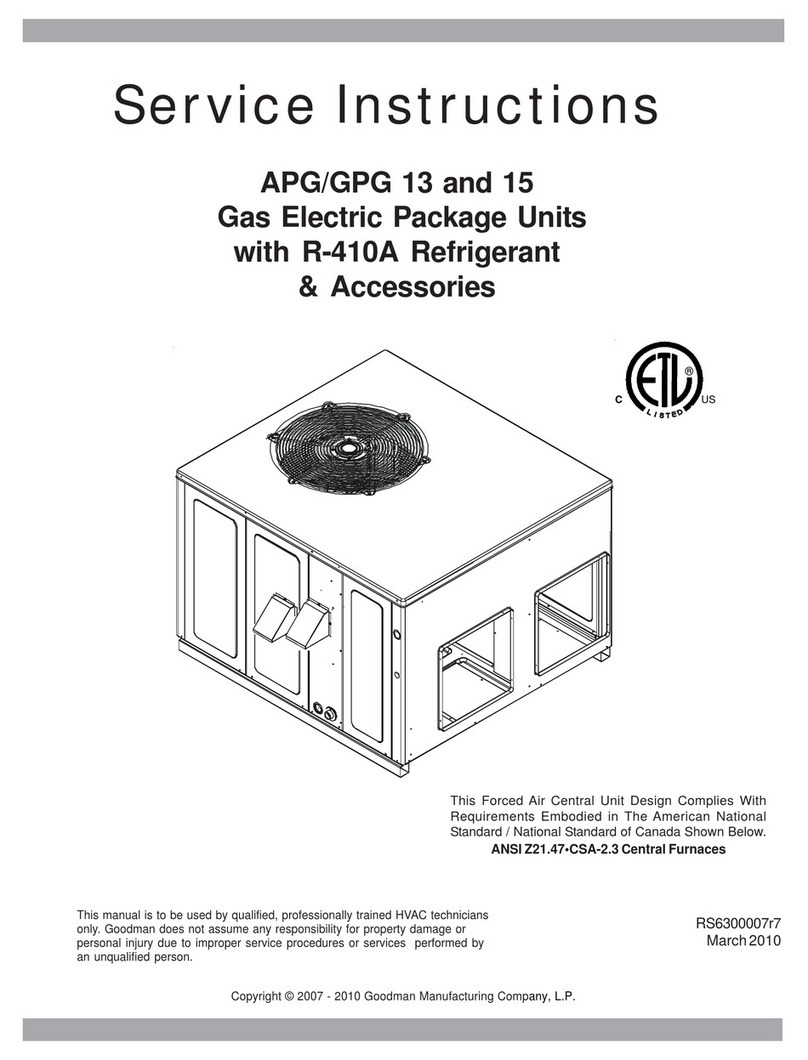 Goodman APG 13 Service instructions