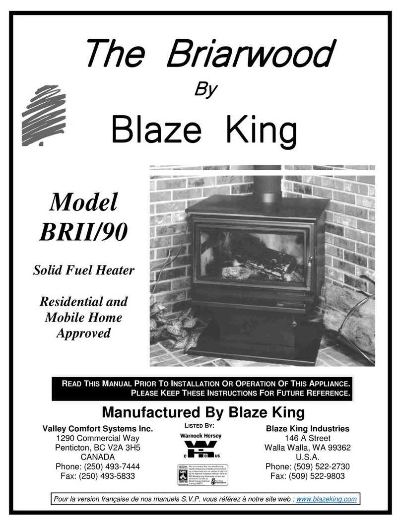 Blaze King BRIARWOD BRII/90 manual