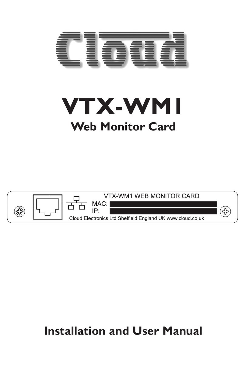Cloud VTX-WM1 Installation and user manual