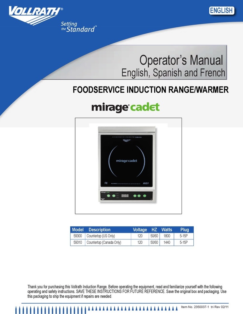 Vollrath Mirage 59300 User manual