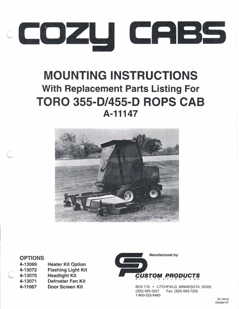 Cozy Cab 355-D Mounting instructions