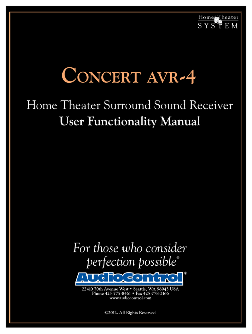 Audio Control Concert AVR-4 User manual