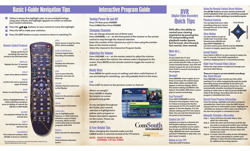 ComSouth DVR Quick reference guide