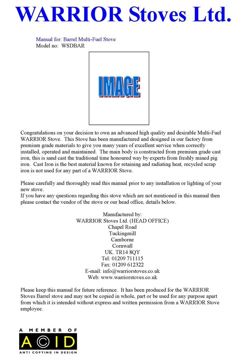 WARRIOR Stoves  WSDBAR User manual