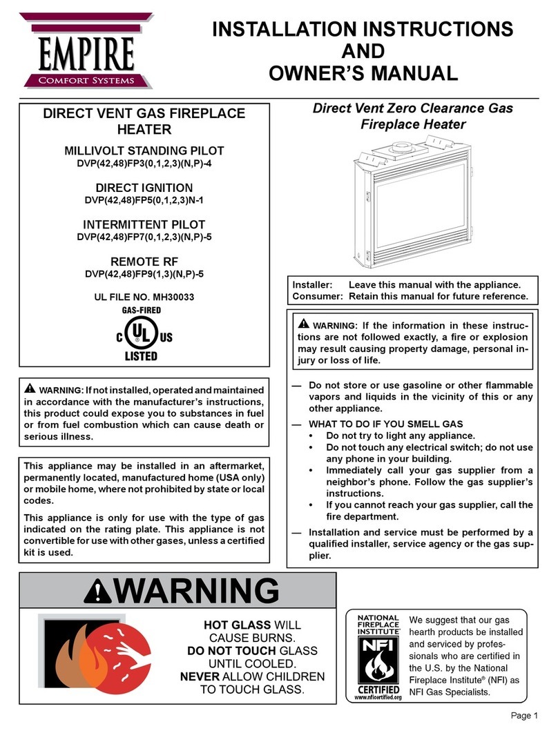 Empire Comfort Systems DVP42 Series Quick start guide Empire Comfort Systems DVP42 Series Quick start guide