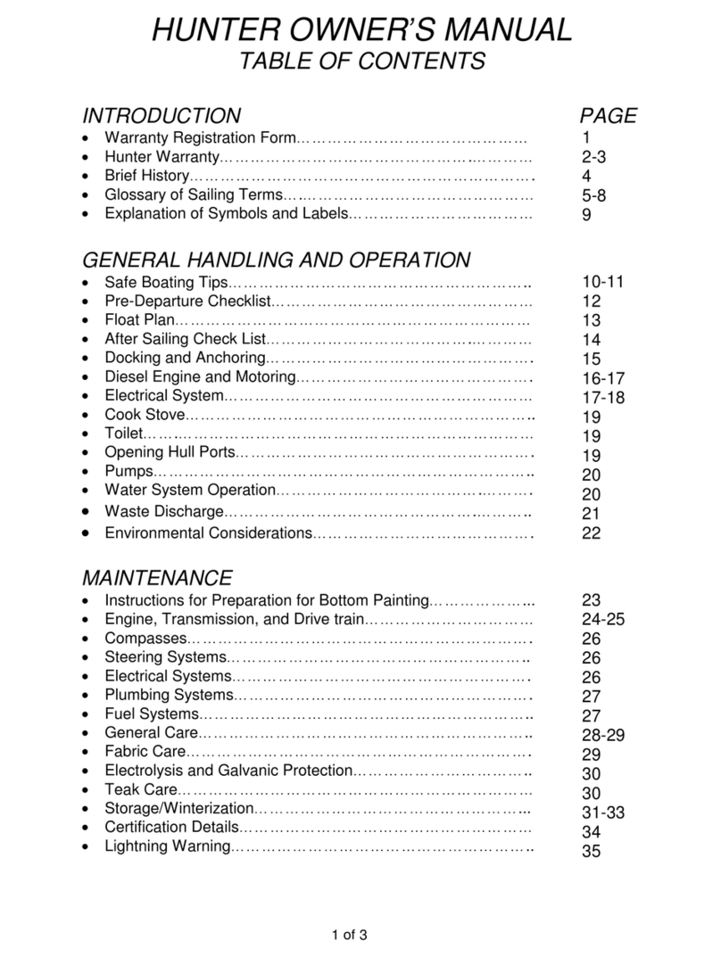 Hunter H356 owner's manual