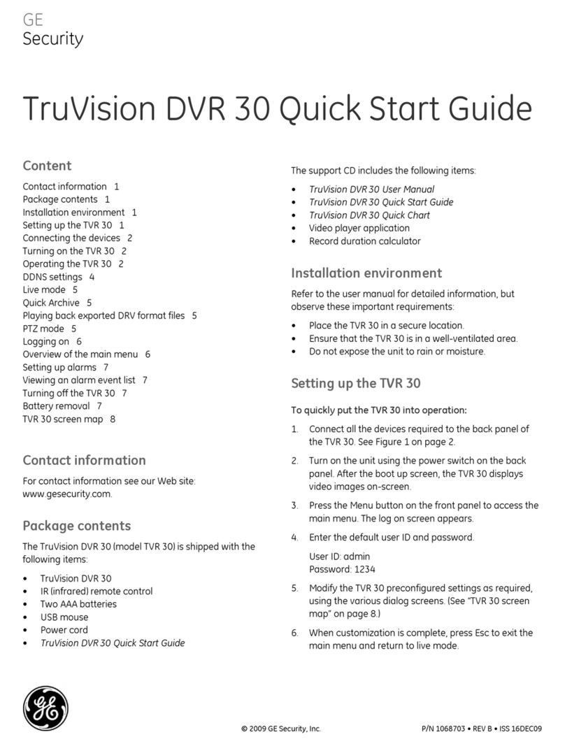 GE TruVision DVR 30 User manual
