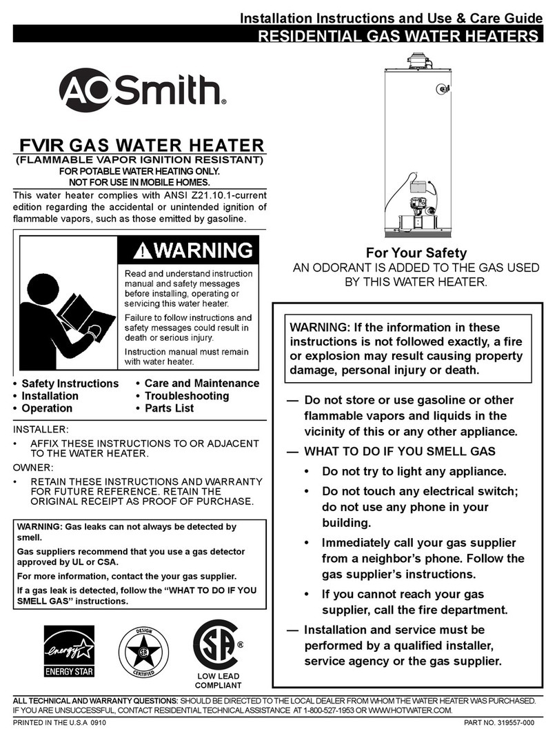 A.O. Smith High Efficiency 100 series installation instructions A.O. Smith High Efficiency 100 series installation instructions