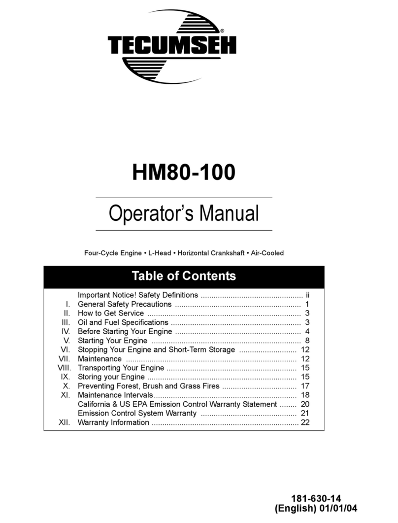 Tecumseh LH318XA HM80-100 Operator's manual Tecumseh LH318XA HM80-100 Operator's manual
