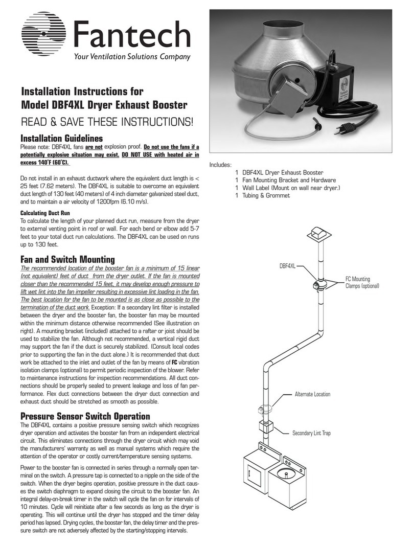 Fantech DBF4XL installation instructions
