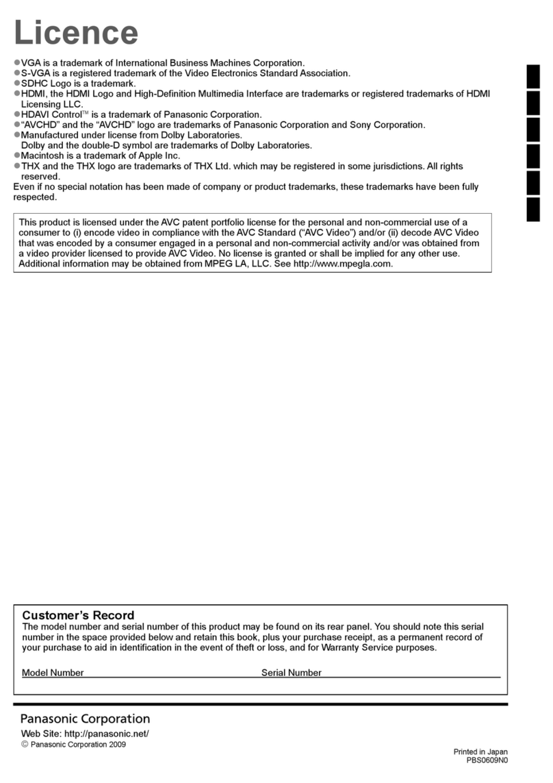Panasonic Viera TH-P50V10D operating instructions