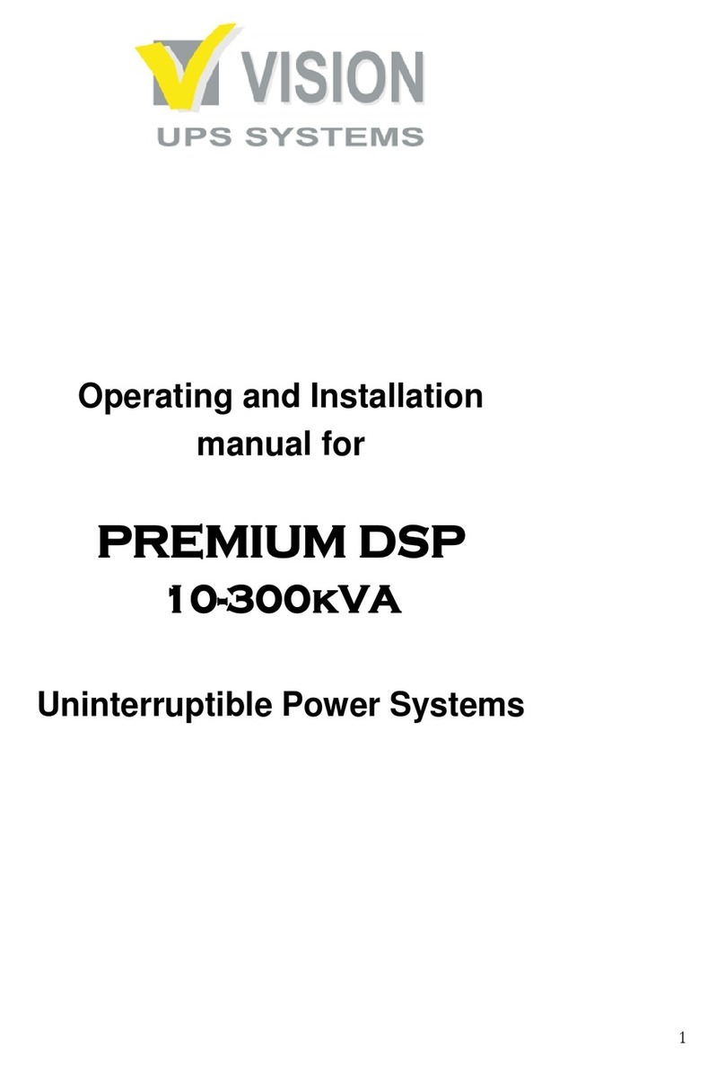 Vision PREMIUM DSP 10-300kVA OPERATING AND INSTALLATION Manual