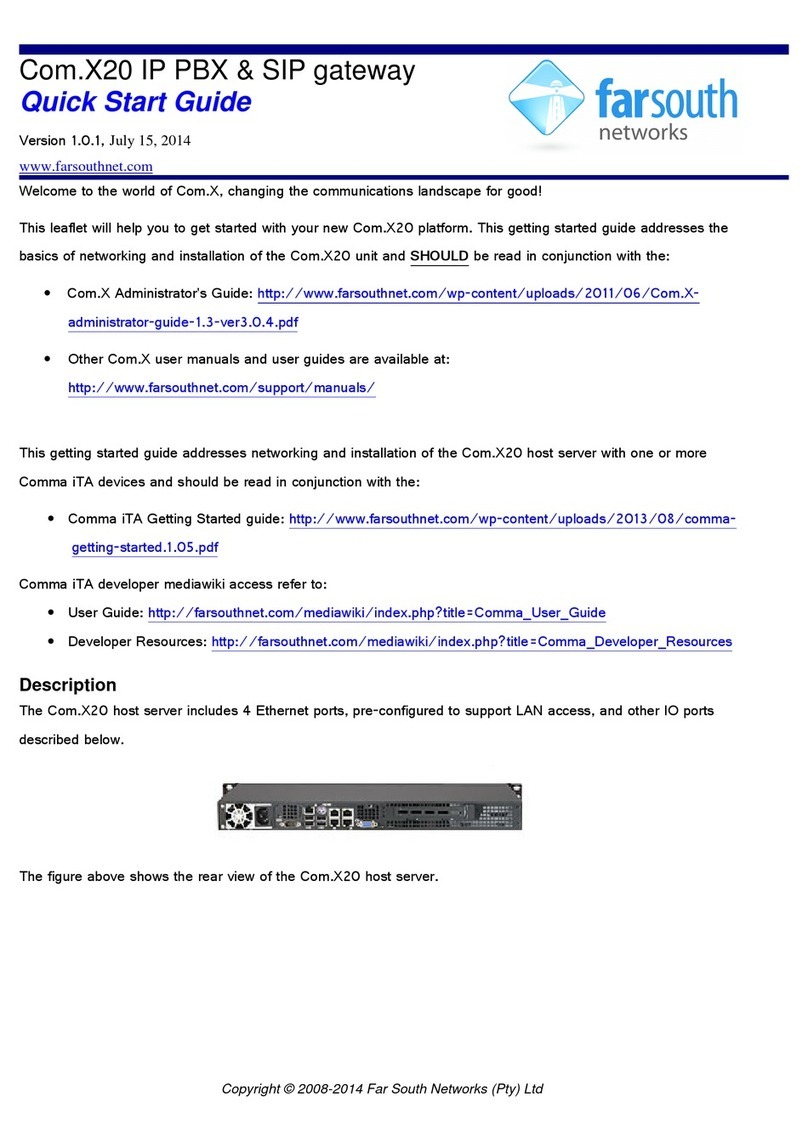Far south networks Com.X20 User manual