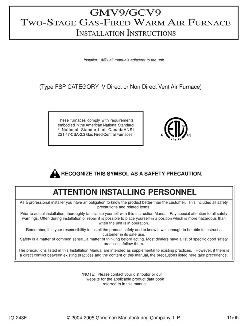 Goodman GMV9 installation instructions Goodman GMV9 installation instructions