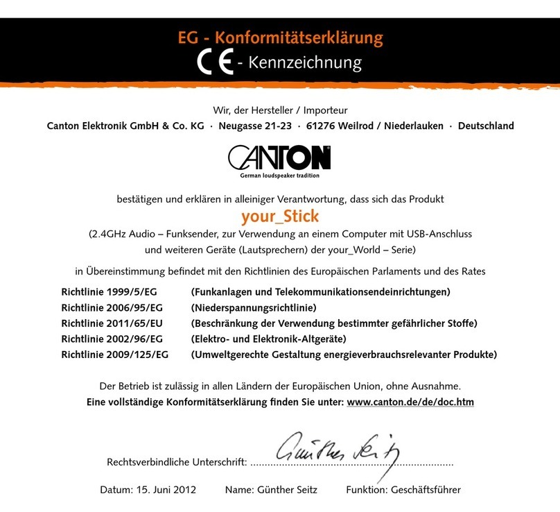 Canton your_Stick operating instructions
