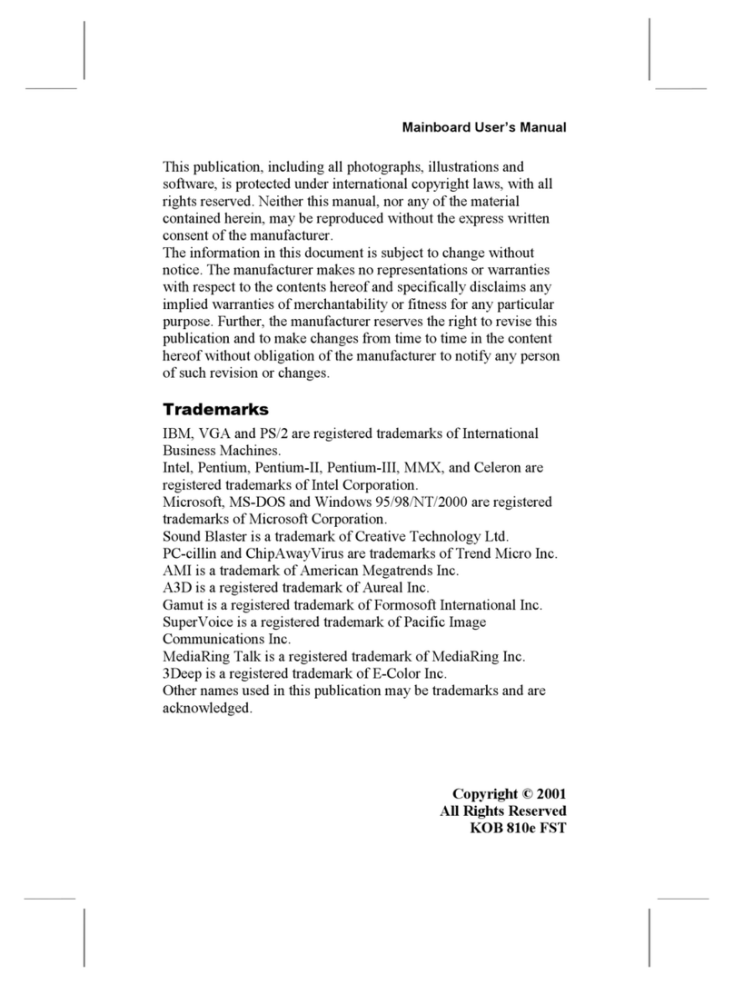 Mercury KOB 810e FST User manual
