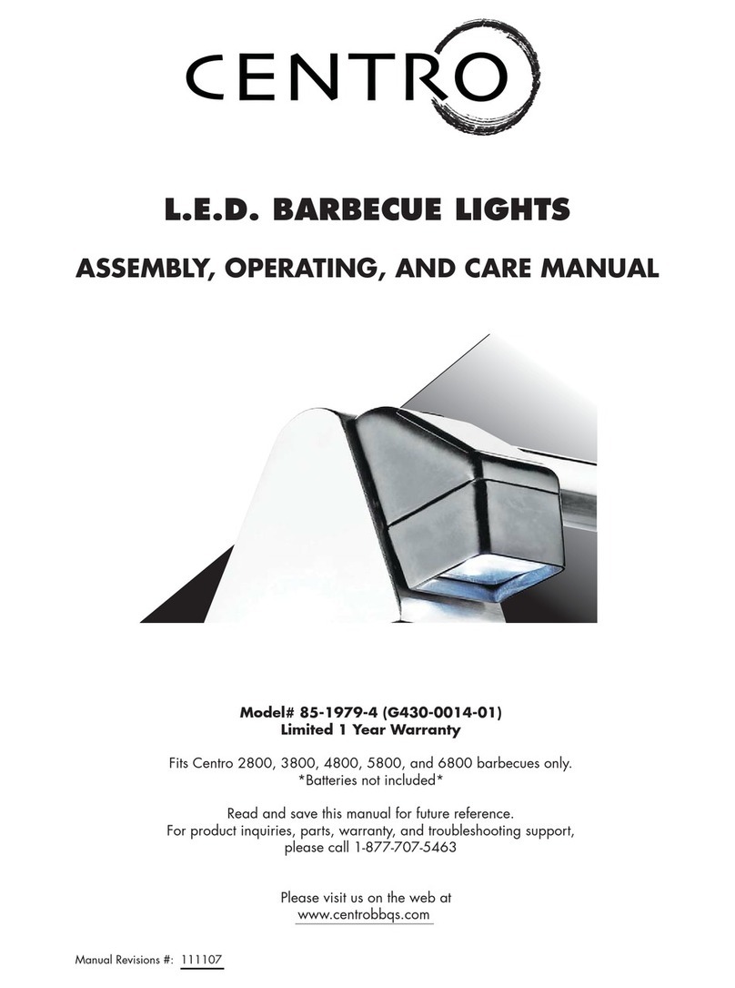 Centro L.E.D. BARBECUE LIGHTS Assembly, operating, and care manual