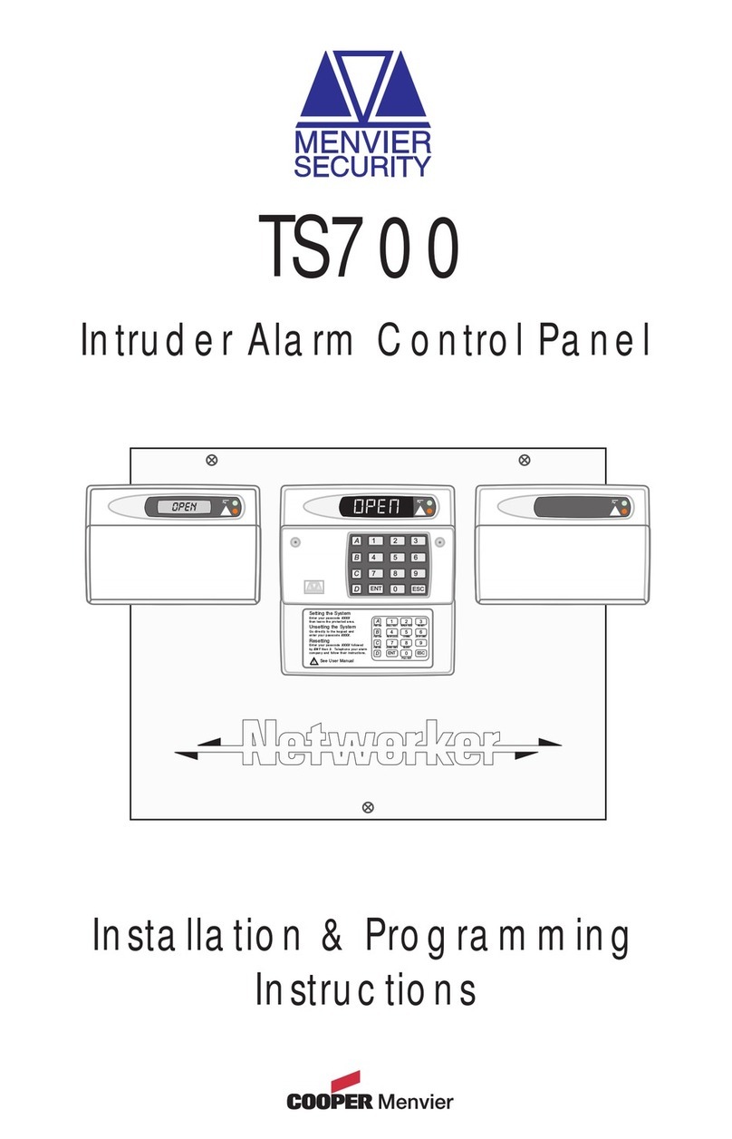 Menvier Security TS700 Installation & programming instructions