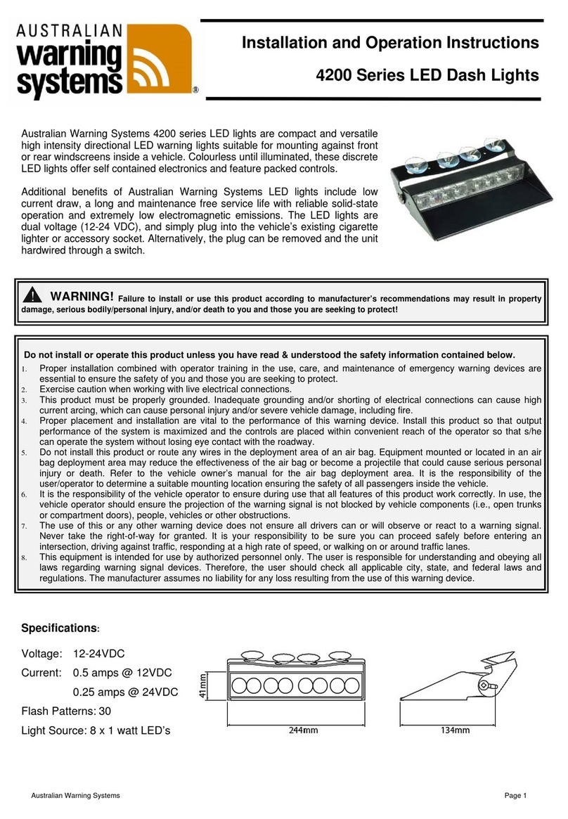 Australian Warning Systems 4200 Series Installation and operation instructions Australian Warning Systems 4200 Series Installation and operation instructions