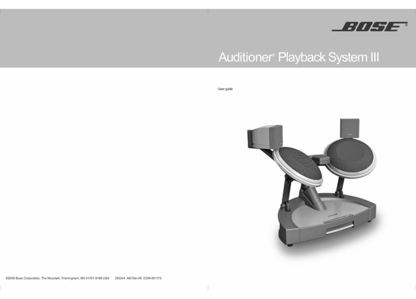 Bose Auditioner Playback System III user guide Bose Auditioner Playback System III user guide