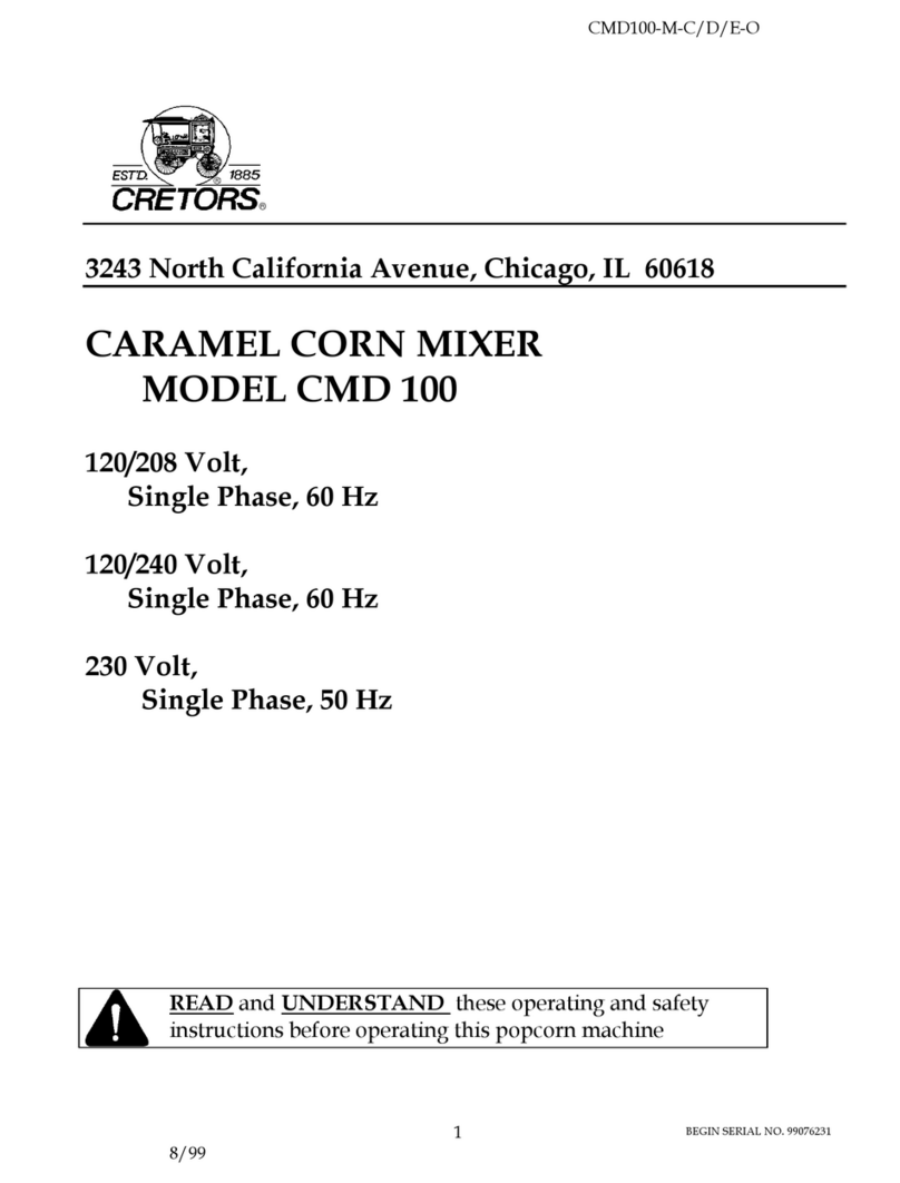 Cretors CMD 100 user manual