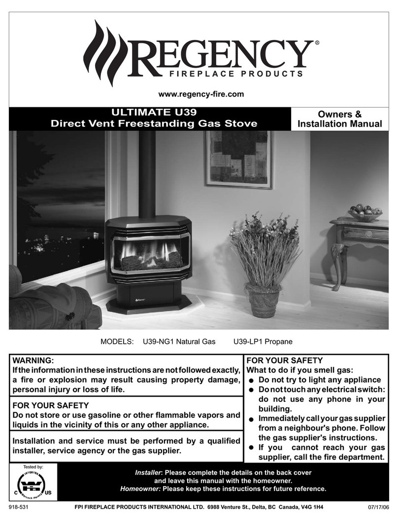 Regency Ultimate U39 Owners & installation manual
