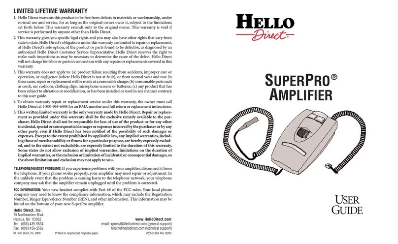 Hello Direct SUPER PRO AMPLIFIER user guide