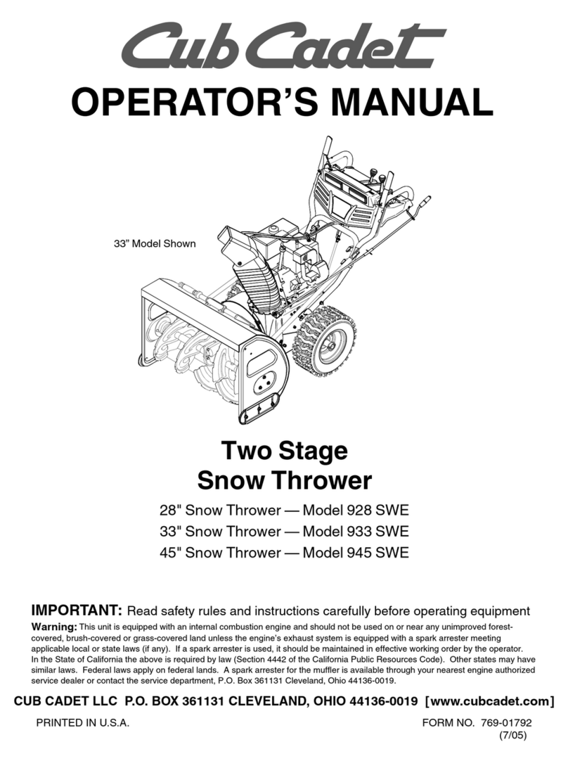 Cub Cadet 945 SWE User manual