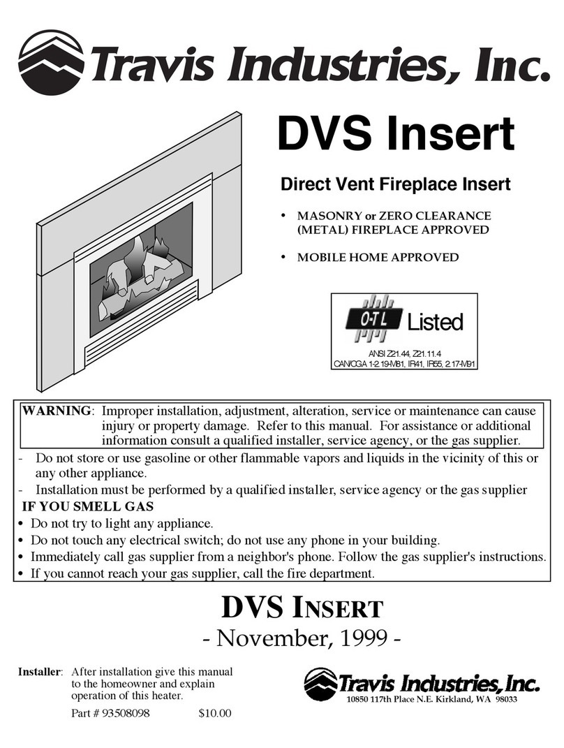 Travis Industries DVS FIREPLACE User manual