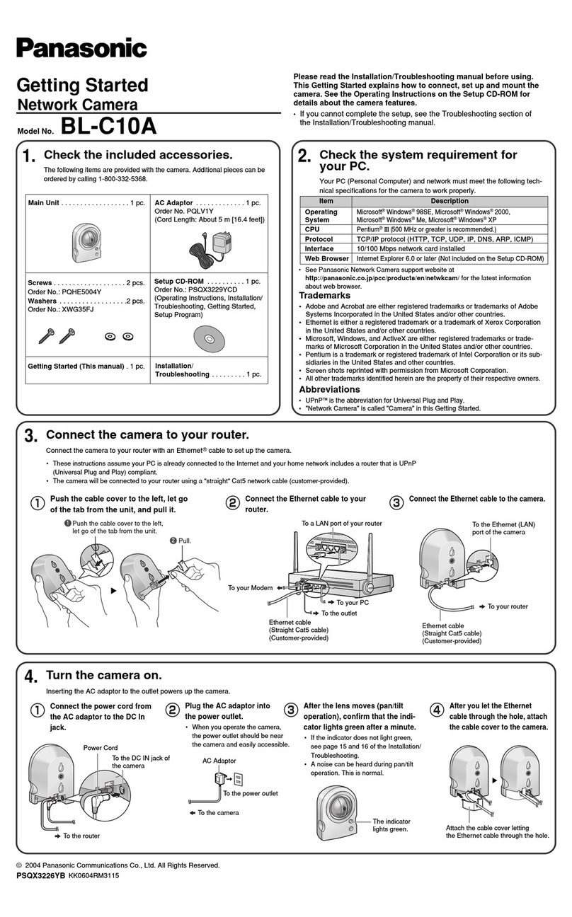 Panasonic BL-C10A - Network Camera - Pan User manual Panasonic BL-C10A - Network Camera - Pan User manual