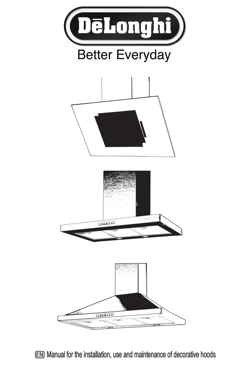 DeLonghi Extractor hood Installation & use manual