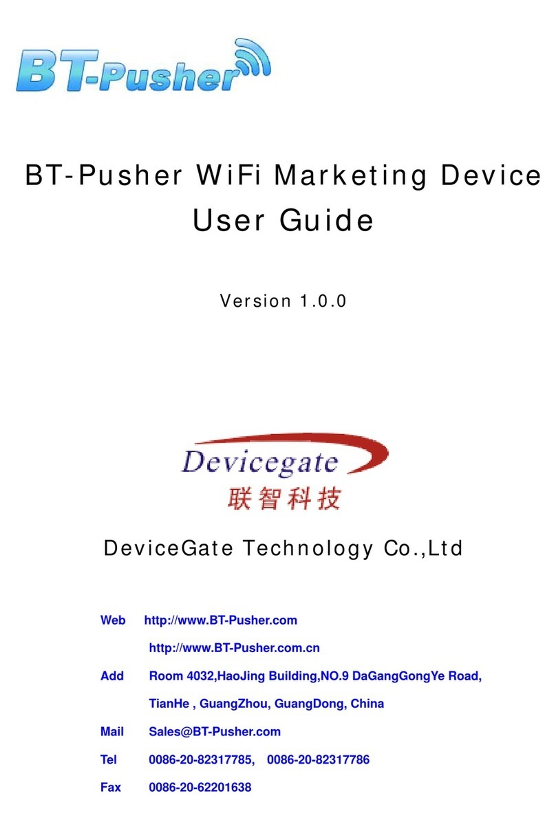 DeviceGate Technology BT-Pusher WiFi Marketing Device User manual