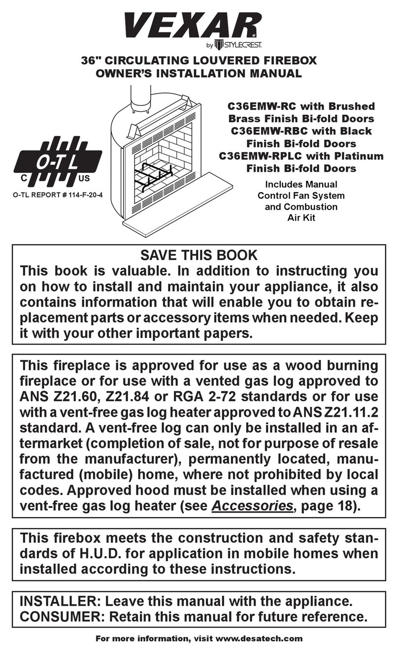 Vexar C36EMW-RC Owners & installation manual