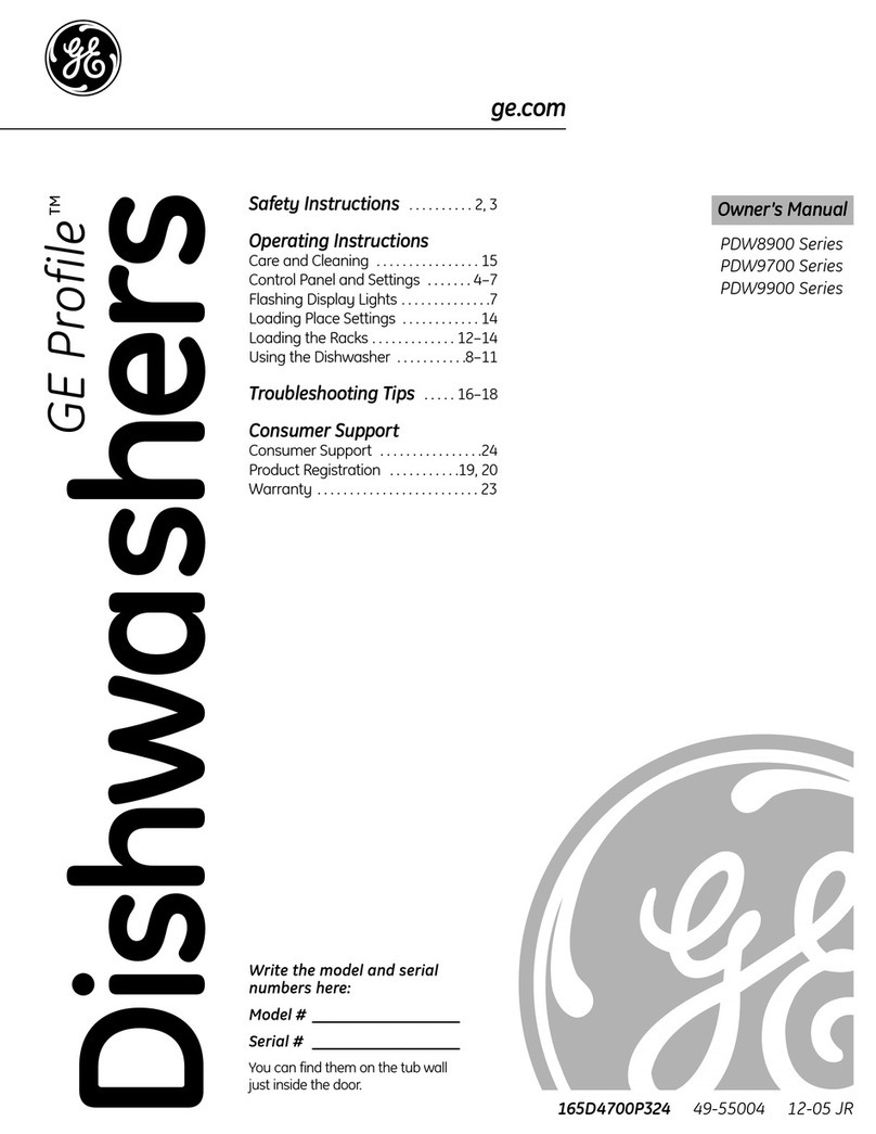GE Profile PDW8900 Series User manual